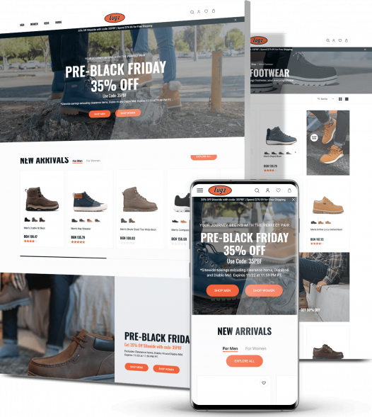 Lugz as one of the best web design projects, website on desktop and mobile
